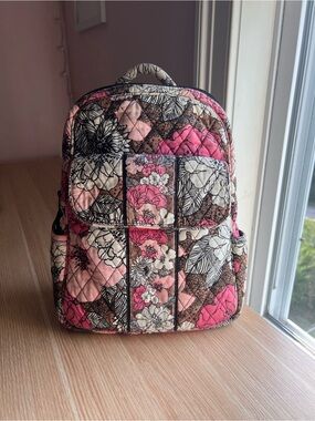 Vera Bradley Small Backpack Mocha Rouge Retired